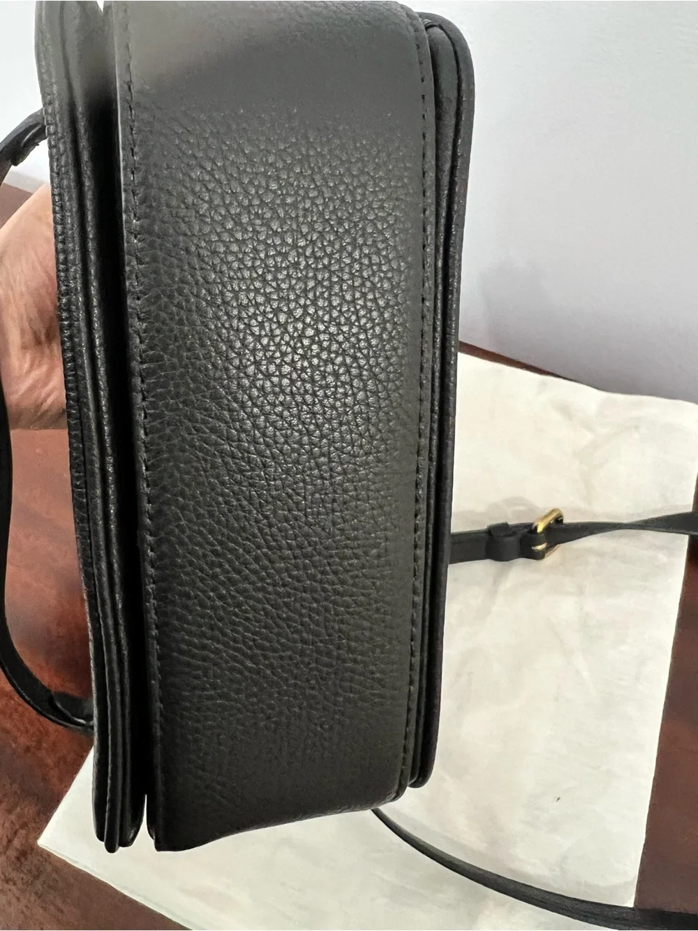 Coach Black Pebbled Leather Top-Handle Satchel with Gold Hardware